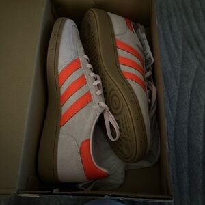 Adidas Men's White and Orange Sneakers